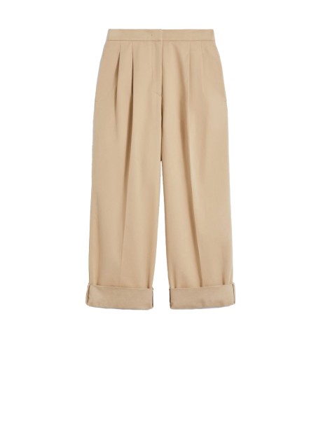Beige cotton gabardine trousers