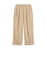 Beige cotton gabardine trousers
