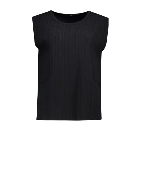 T-shirt nera in filato di viscosa