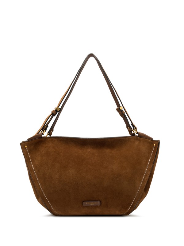Bloom bag in cognac suede
