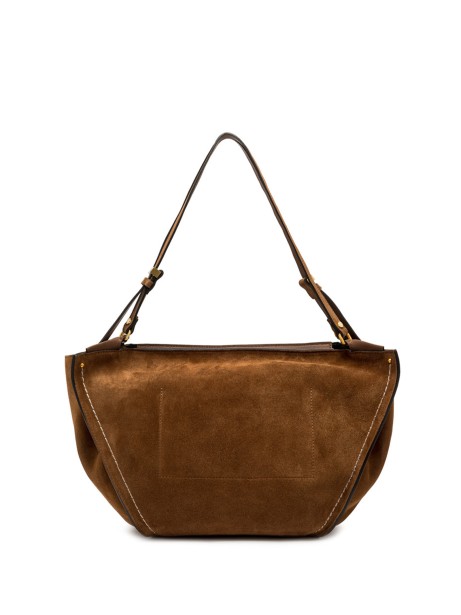 Bloom bag in cognac suede