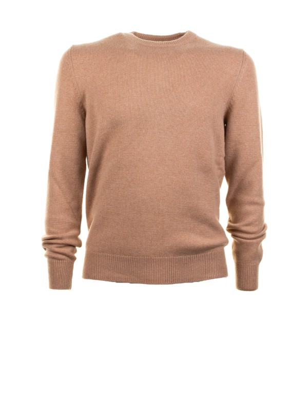 Maglia girocollo beige uomo
