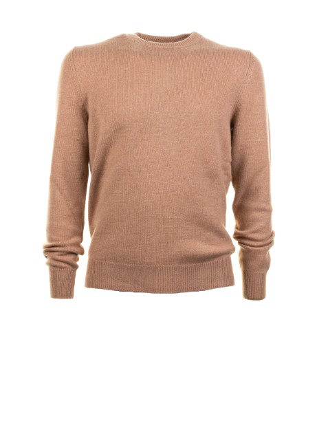 Men's Beige Crew Neck Sweater