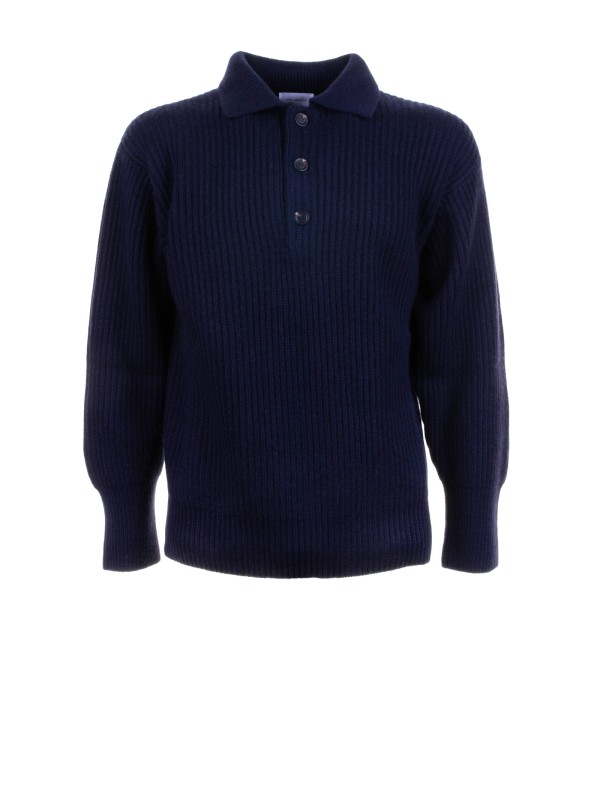 Maglia a costa inglese blu navy