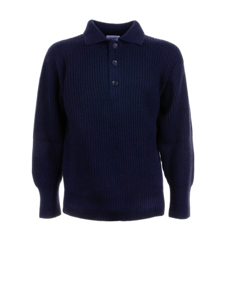 Maglia a costa inglese blu navy
