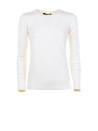 T-shirt in jersey di viscosa stretch con girocollo