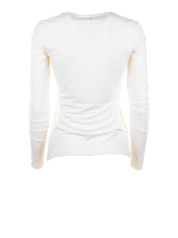 T-shirt in jersey di viscosa stretch con girocollo