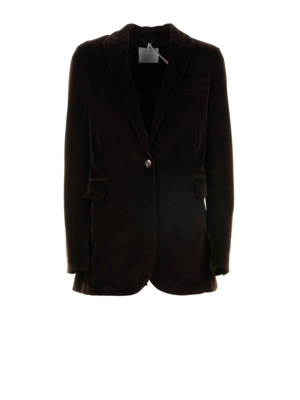 Giacca donna monopetto corteccia in velluto Giacca donna monopetto corteccia in velluto