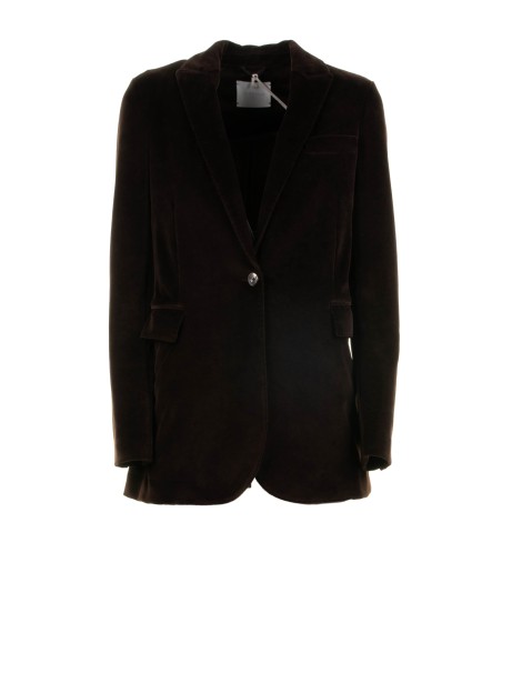 Giacca donna monopetto corteccia in velluto Giacca donna monopetto corteccia in velluto