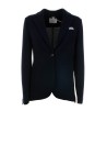 Women's Single-Breasted Navy Honeycomb Jacket