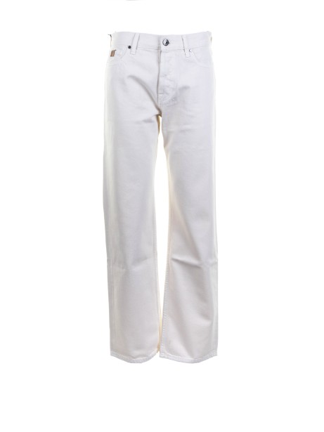 Women's White Straight Leg Trousers