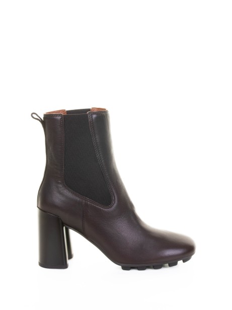 dark brown leather ankle boot