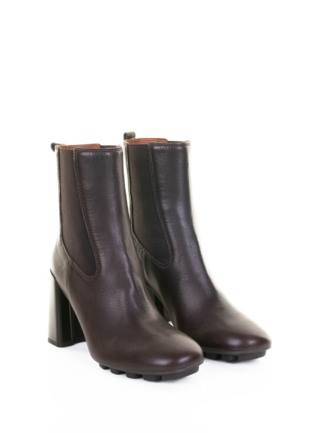 dark brown leather ankle boot
