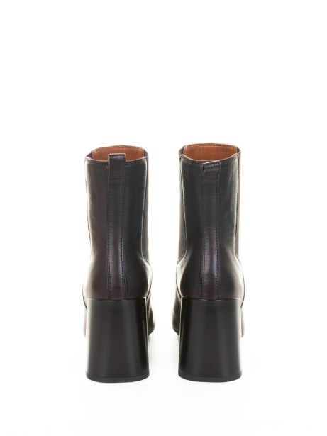 dark brown leather ankle boot