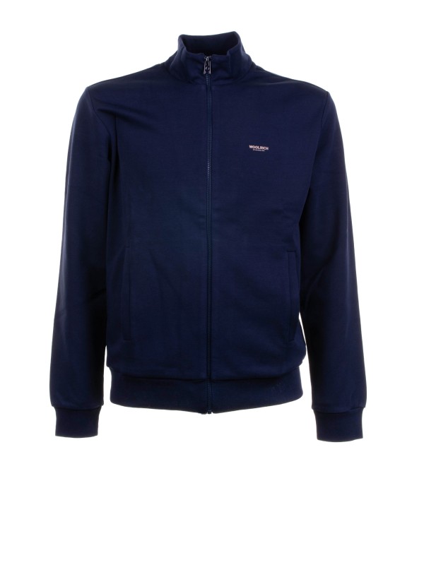 Felpa blu con logo e colletto Felpa blu con logo e colletto