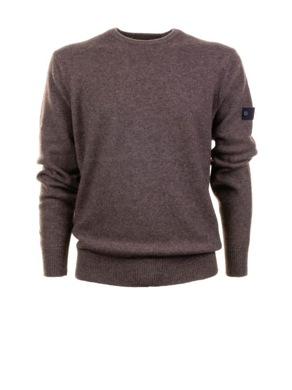 Maglia girocollo marrone uomo