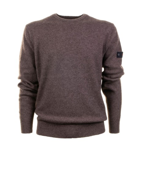 Maglia girocollo marrone uomo