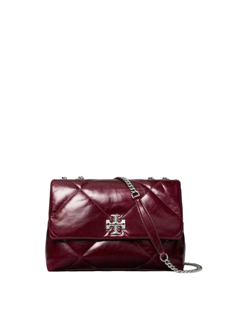 Borsa kira Diamond Quilt rossa in pelle