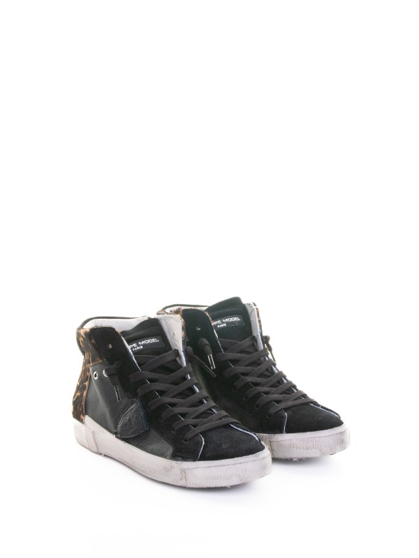 Sneaker PRSX Paris Haute nero leopardato