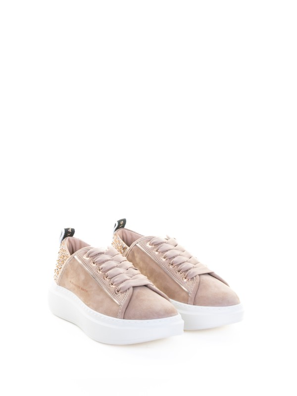 Sneaker Wembley camel con strass
