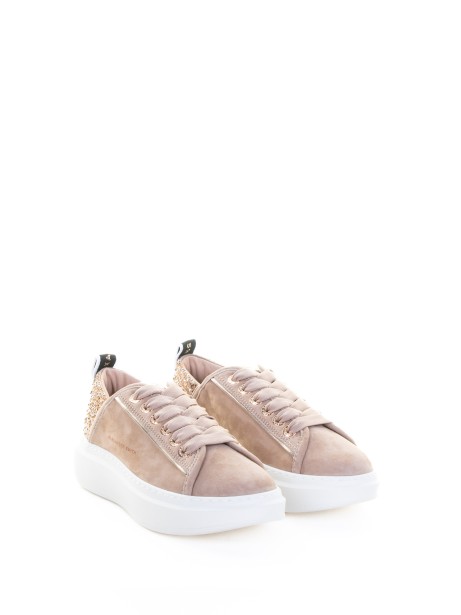 Sneaker Wembley camel con strass