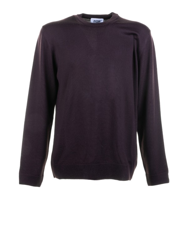 Maglia girocollo testa di moro in lana merinos