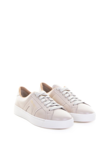 Women's Cream Soft Leather Sneaker 2