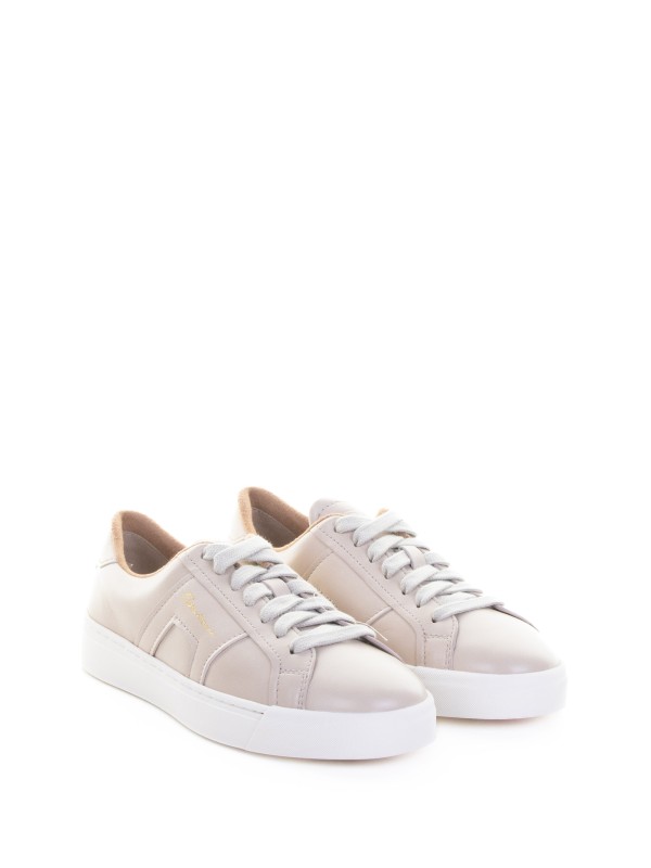 Women's Cream Soft Leather Sneaker