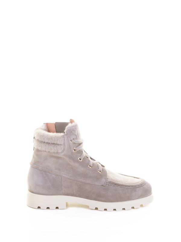 Beige women's ankle boot in suede