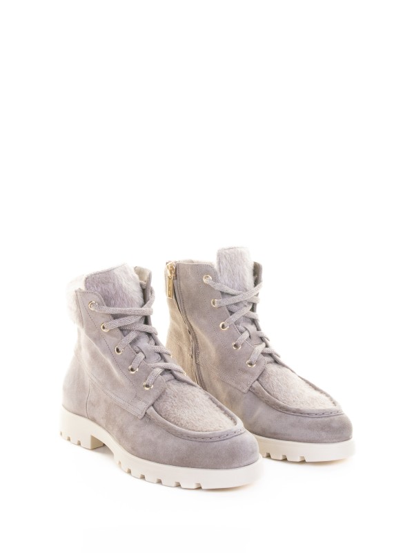 Beige women's ankle boot in suede