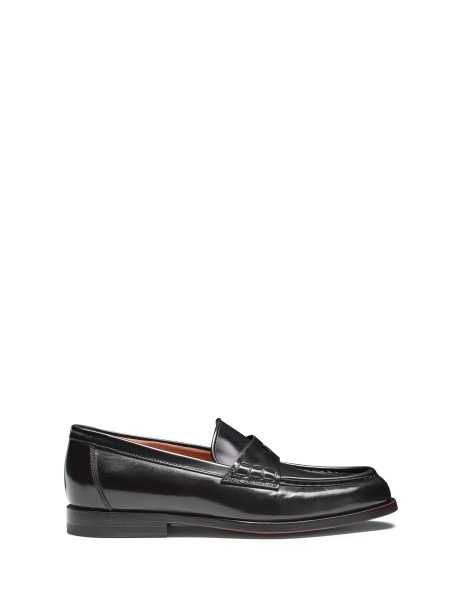 Mocassino nero in pelle donn