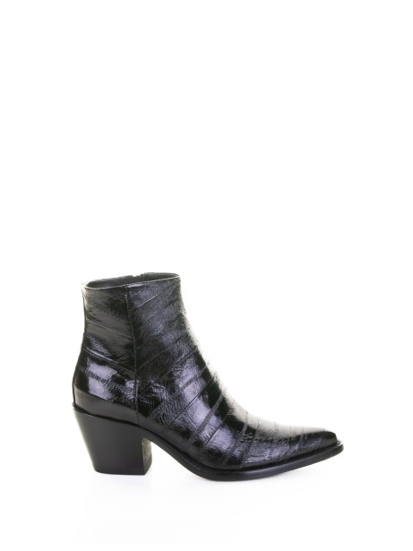 Stivaletto texano nero in pelle