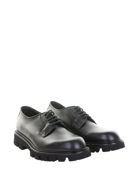 Men's Black Leather Derby 2