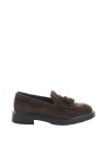 Mocassino donna cacao in suede con nappine