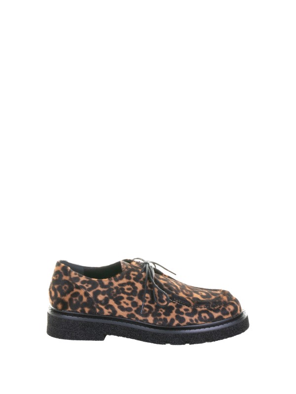 Mocassino leopardato con lacci