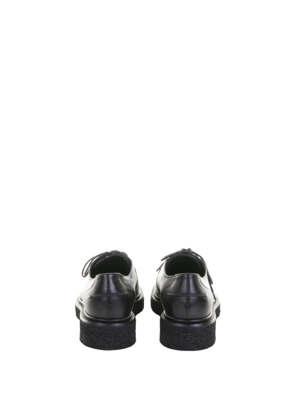 Black Nappa Leather Moccasin with Laces