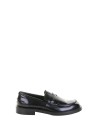 Black leather moccasin with leather sole