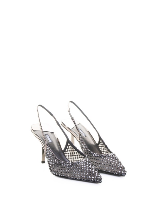 Gilda Slingback with Mesh and Crystals
