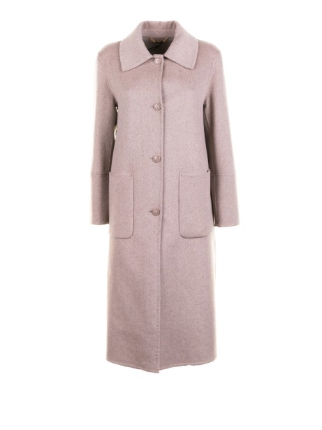 Cappotto lungo fango con bottoni e tasche