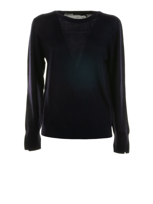 Maglia girocollo blu navy donna