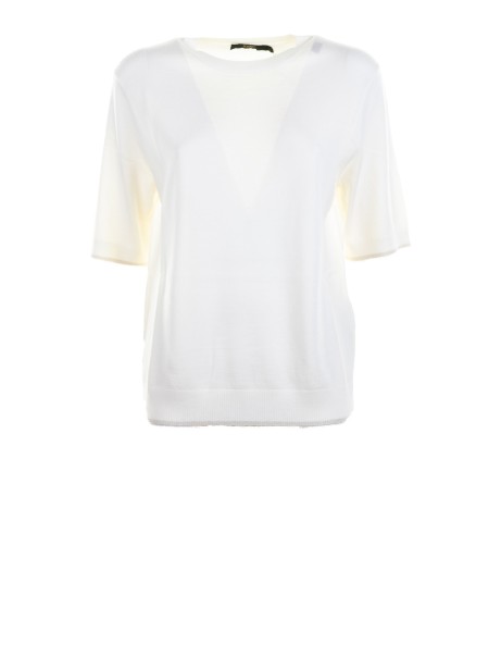 T-shirt mezzamanica panna donna