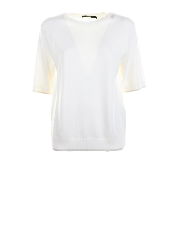 T-shirt mezzamanica panna donna T-shirt mezzamanica panna donna