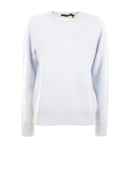 Maglia girocollo donna celeste
