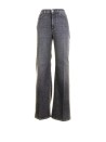 Pantalone a vita alta in denim nero