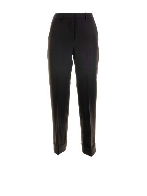 Pantalone nero donna con risvolto Pantalone nero donna con risvolto