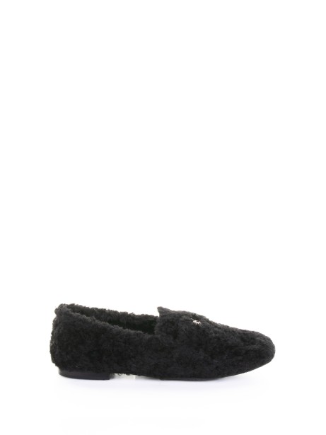 Mocassino nero in teddy