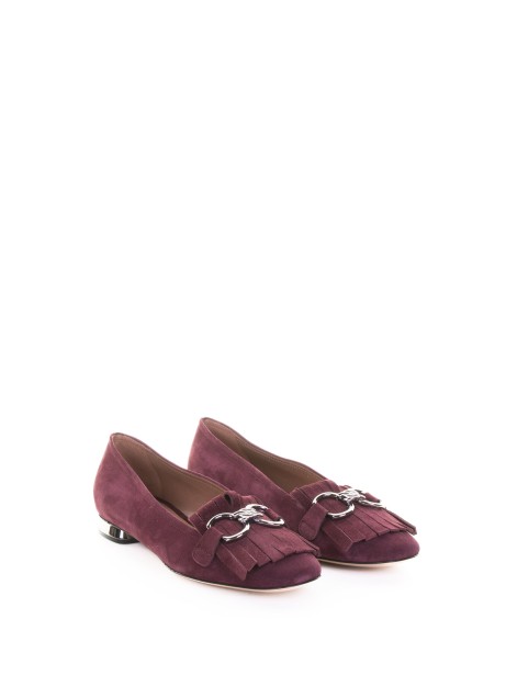 Mocassino pantofola bordeaux in suede 2