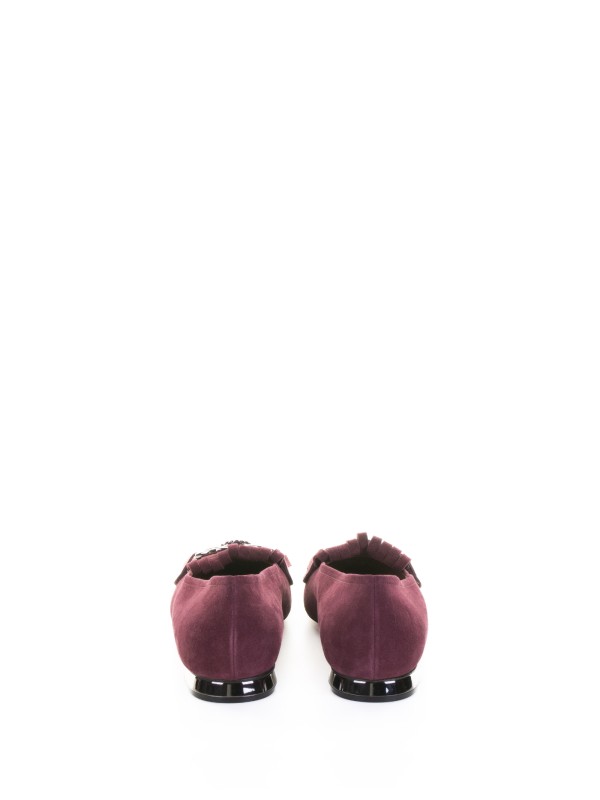Mocassino pantofola bordeaux in suede