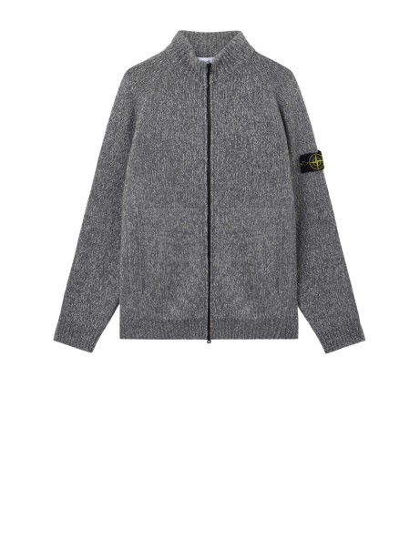 Maglia grigia con zip e patch logo