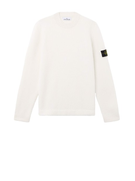 Maglia girocollo bianca con patch logo